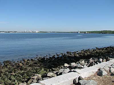 View North up the Providence River from the Boat Ramp