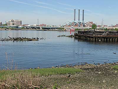 The Waters off Bold Point. Note all the abandoned ship remains.